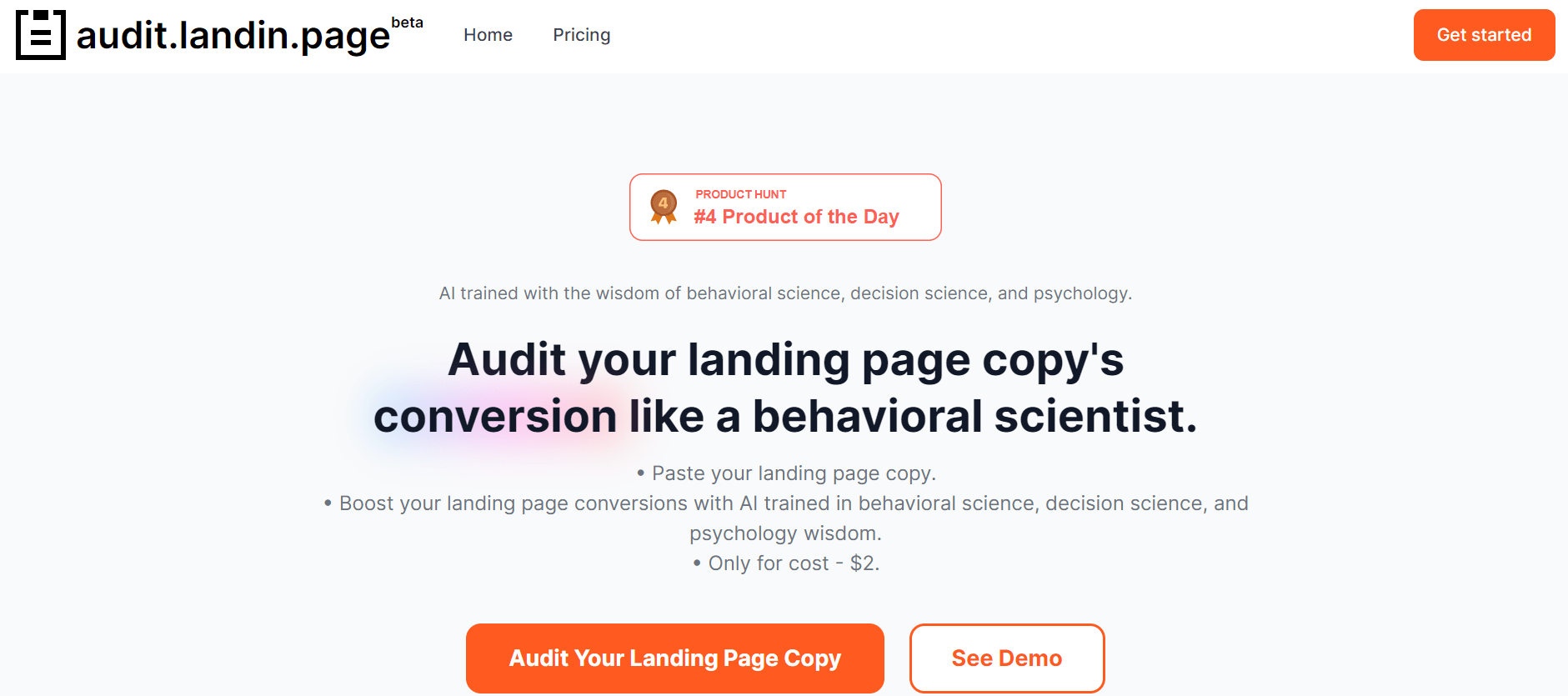 Landing Page Copy Audit