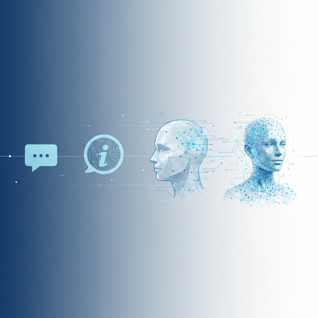 Evolution timeline showing simple rule-based chatbots to advanced AI agents