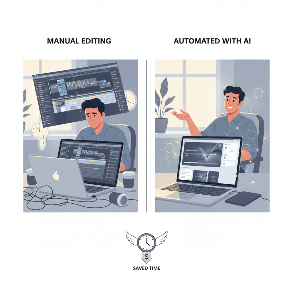 People using AI tools for video creation and productivity